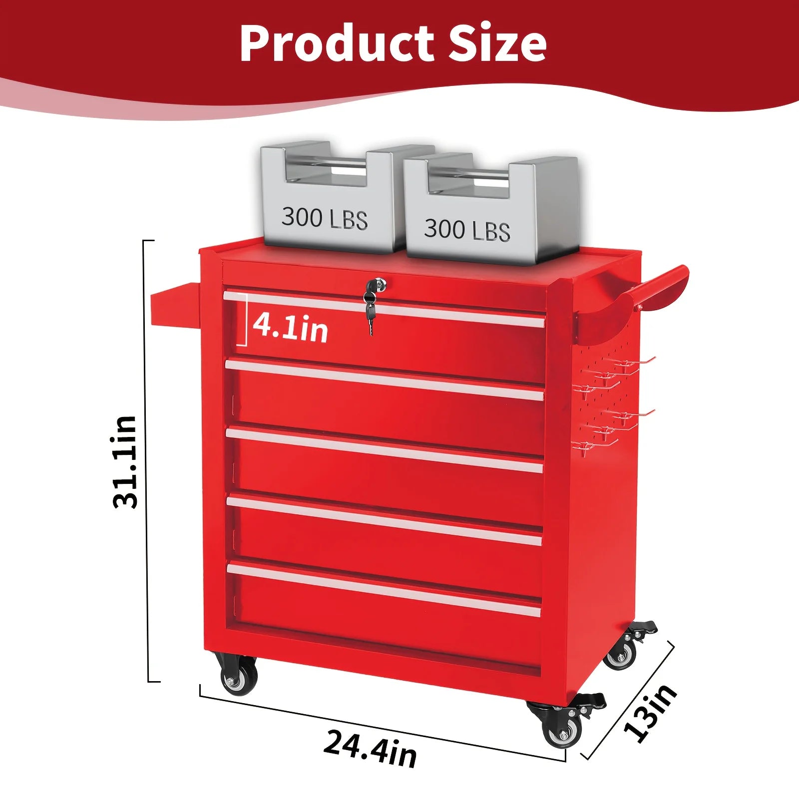 Red Metal 5-tier Tool Box
