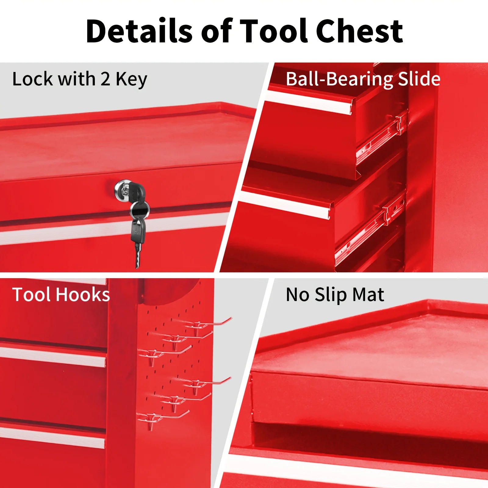Red Metal 5-tier Tool Box