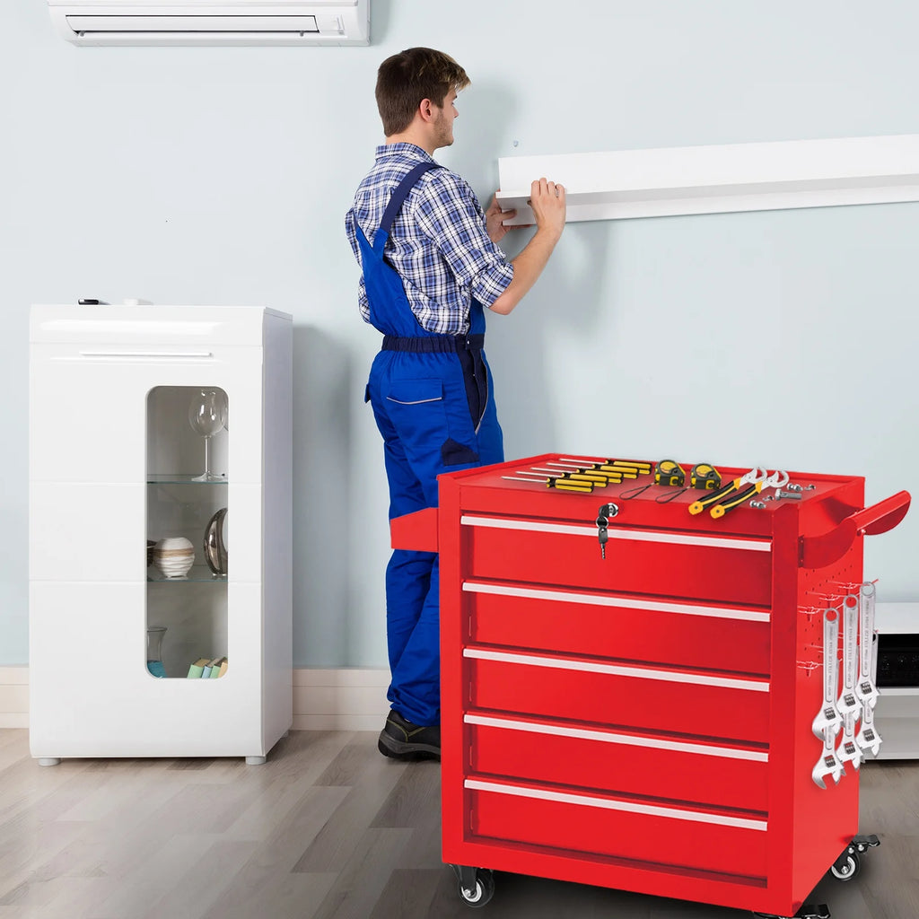 Red Metal 5-tier Tool Box