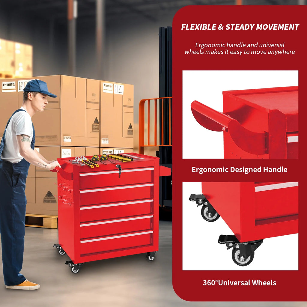 Red Metal 5-tier Tool Box