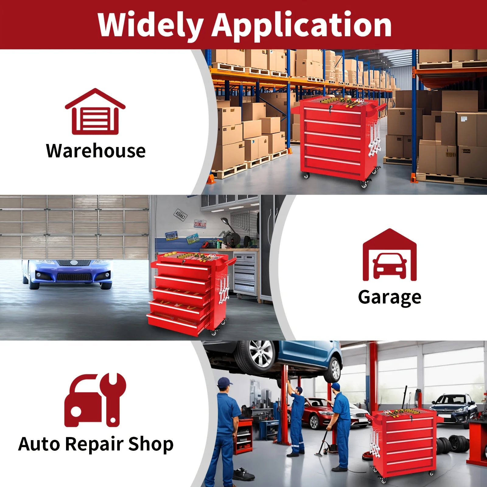 Red Metal 5-tier Tool Box